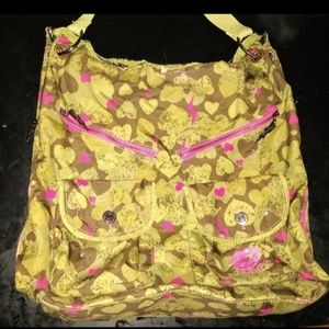 Betsey Johnson Camo Hearts Hobo Tote Bag